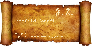 Herzfeld Kornél névjegykártya