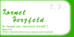 kornel herzfeld business card